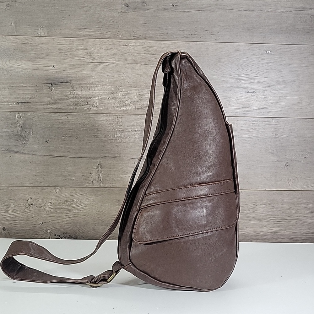 Ameribag Healthy Back Brown Leather Crossbody Sling Bag - Picture 3 of 12
